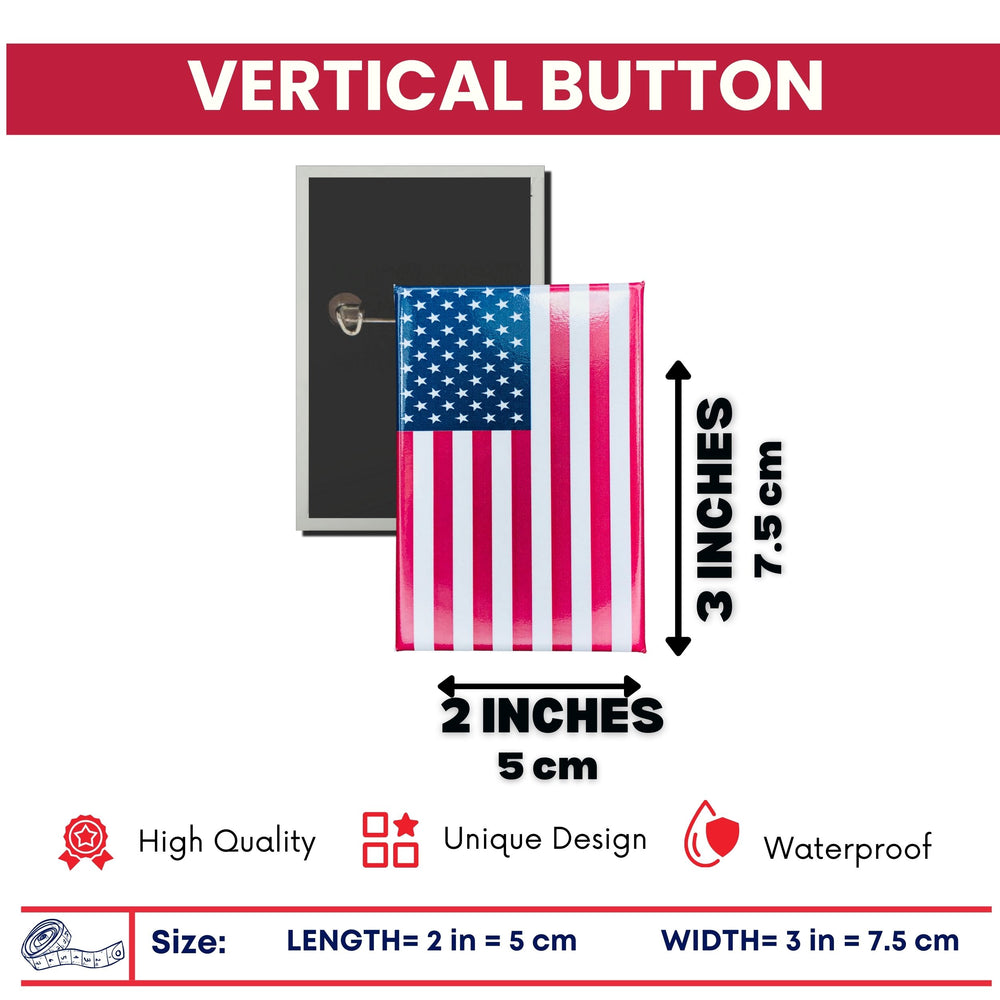 Vertical Button - Flag United States - USA