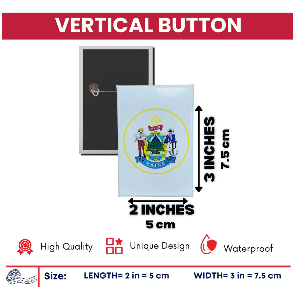 Vertical Button - State Seal Maryland - USA