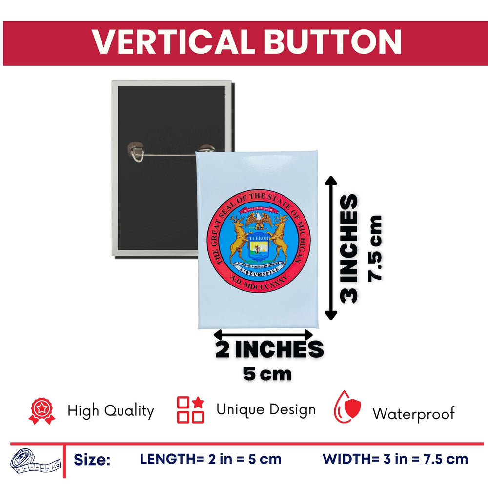 Vertical Button - State Seal Missouri - USA