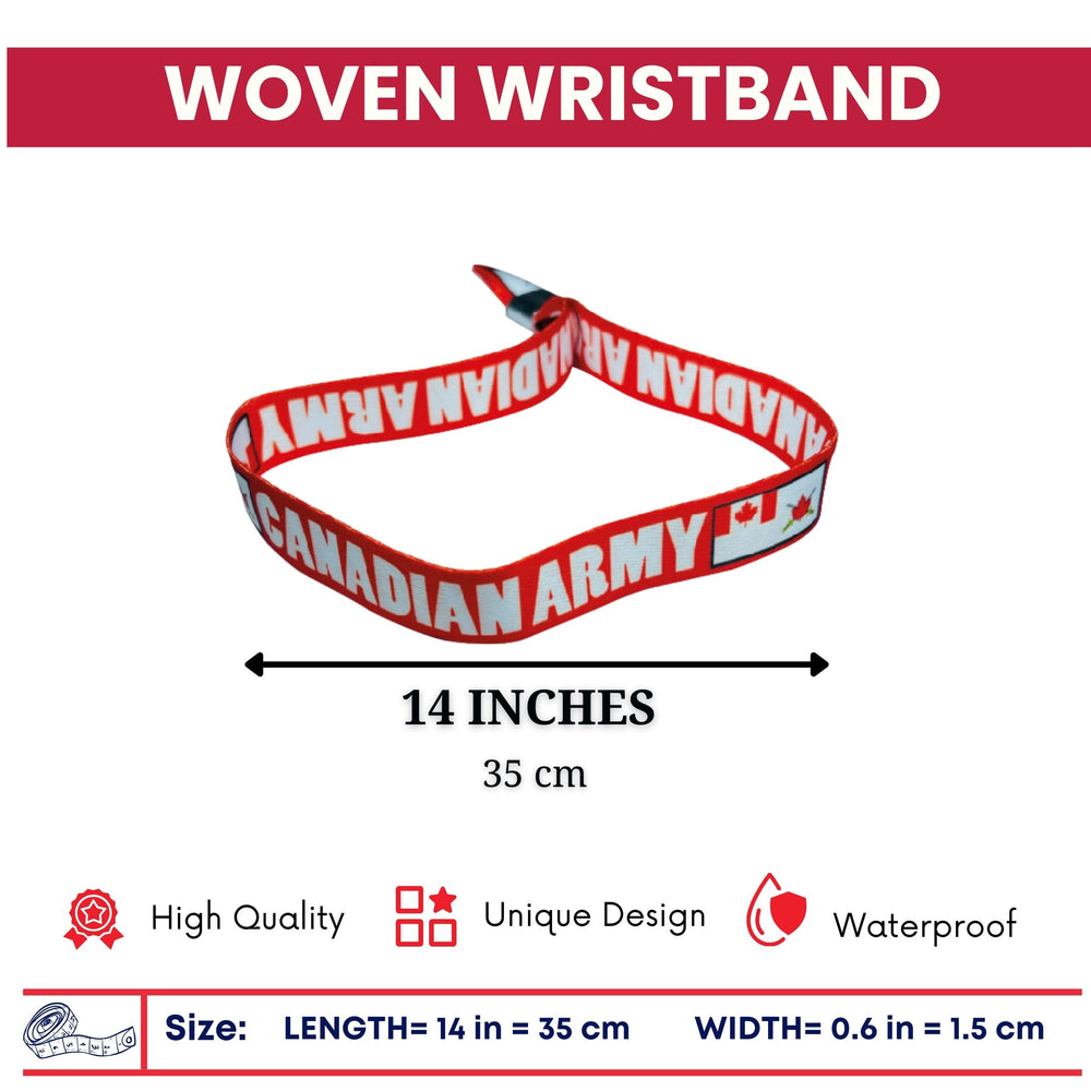 Woven Wristband – Flag Canadian Army – Canadá – P1465