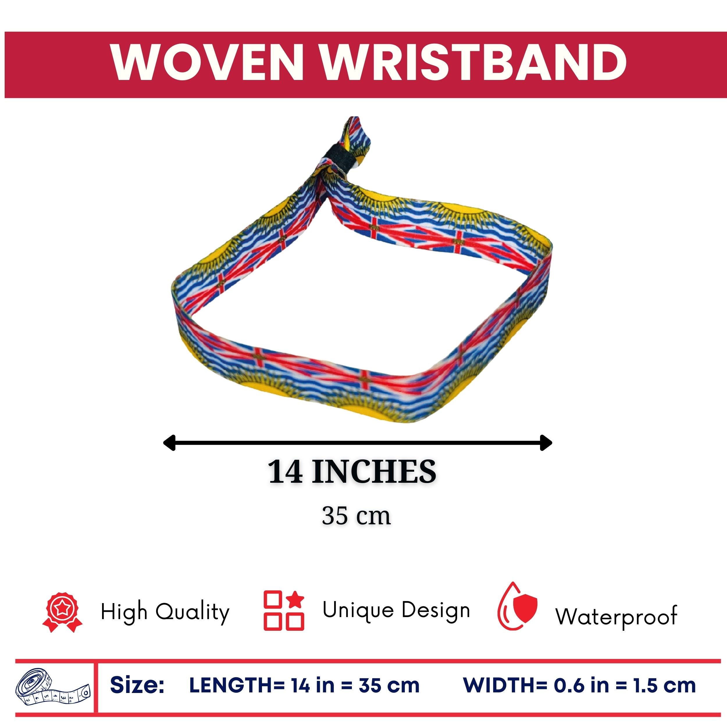 Woven Wristband – Flag Of British Columbia – Canada – P2538