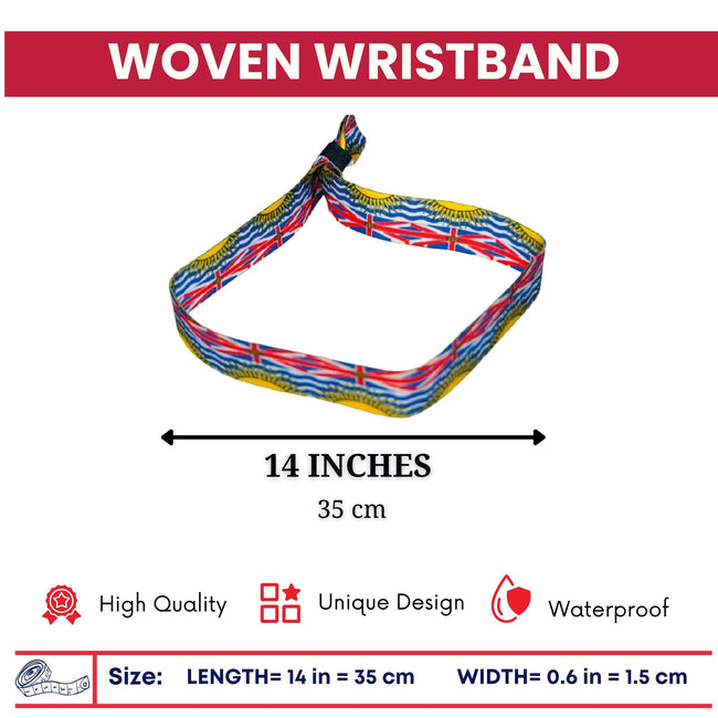 Woven Wristband – Flag Of British Columbia – Canada – P2538