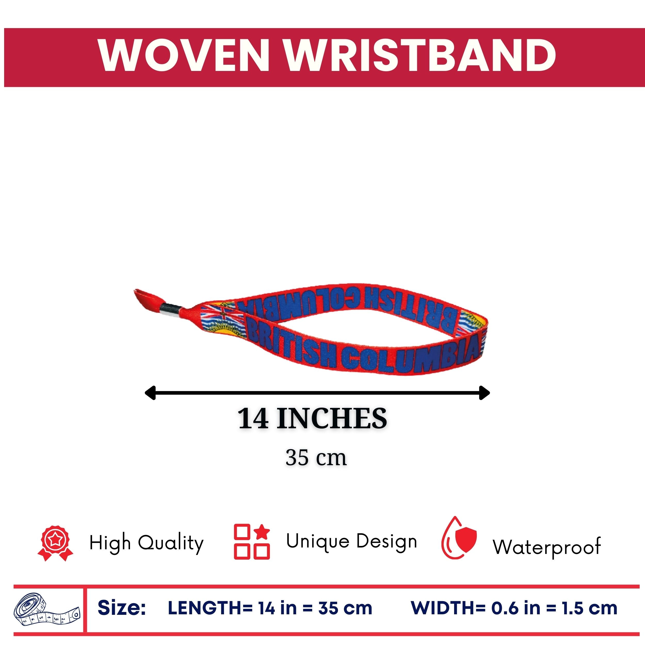 Woven Wristband – Flag Of British Columbia – Canada – P2539