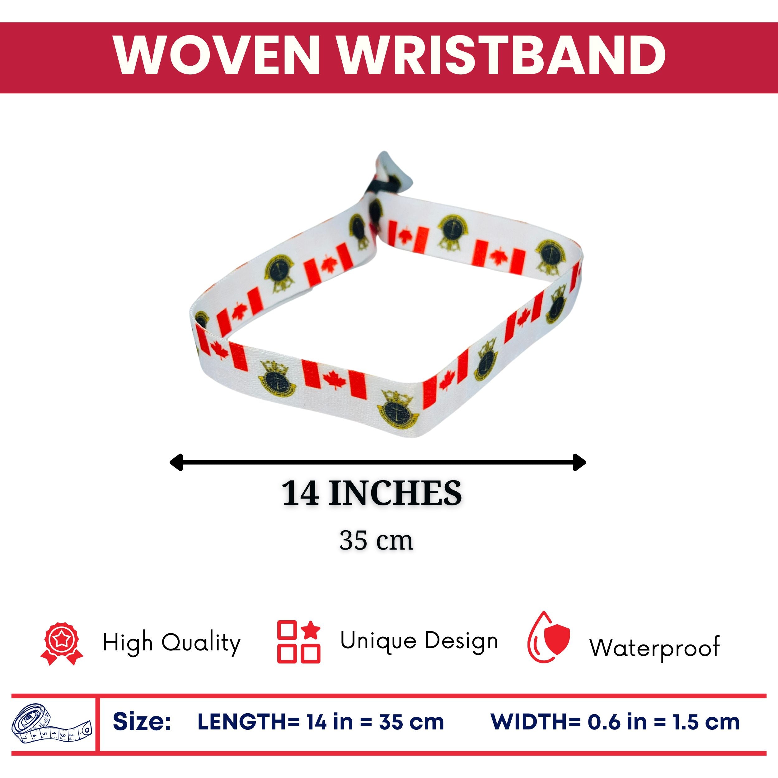 Woven Wristband - Flag Navy League Canada - P1541