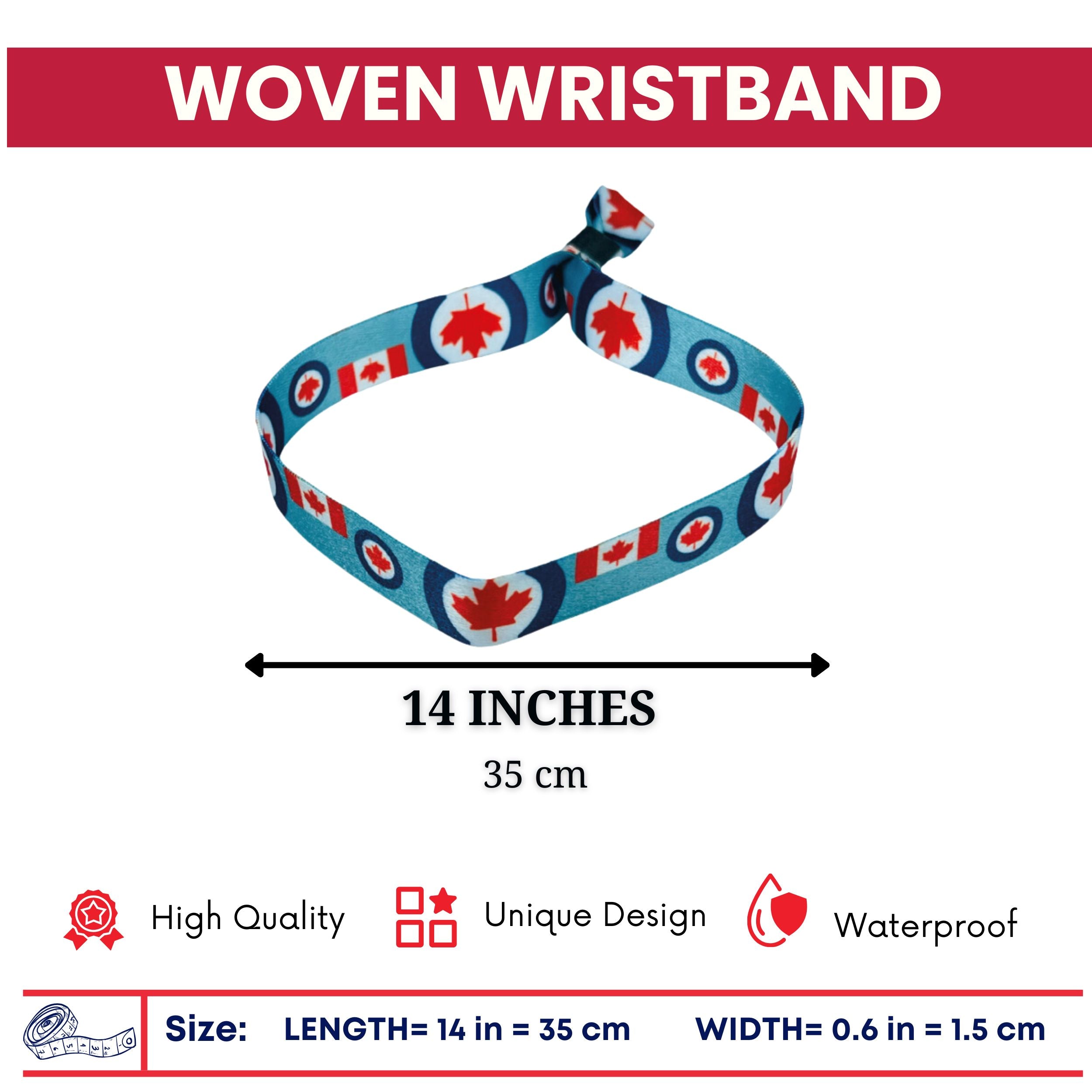 Woven Wristband – Flag Royal Canadian Air Force Ensign – Canadá – P1420