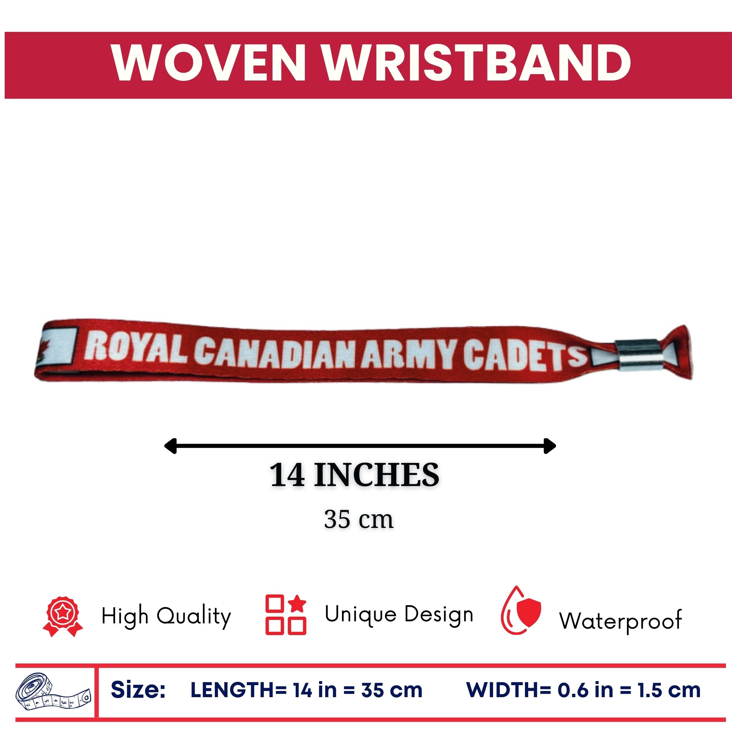 Woven Wristband – Flag Royal Canadian Army Cadets – Canadá – P1434