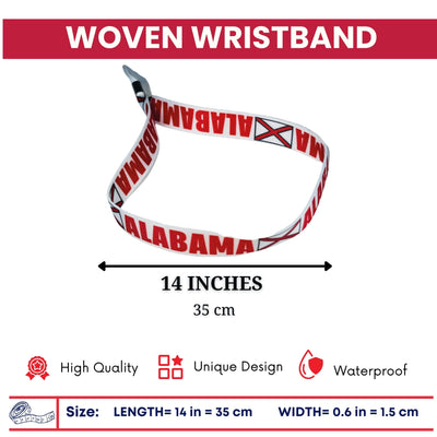 Woven Wristband - State Flag Alabama - USA - P1894