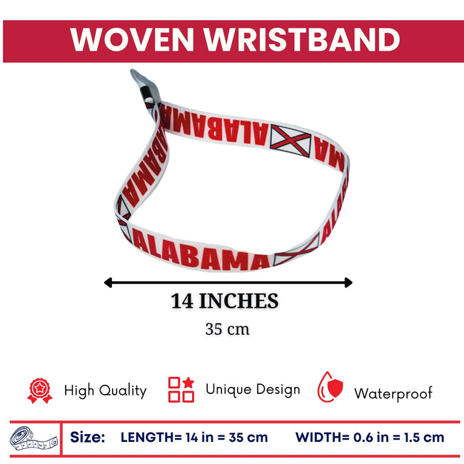 Woven Wristband - State Flag Alabama - USA - P1894