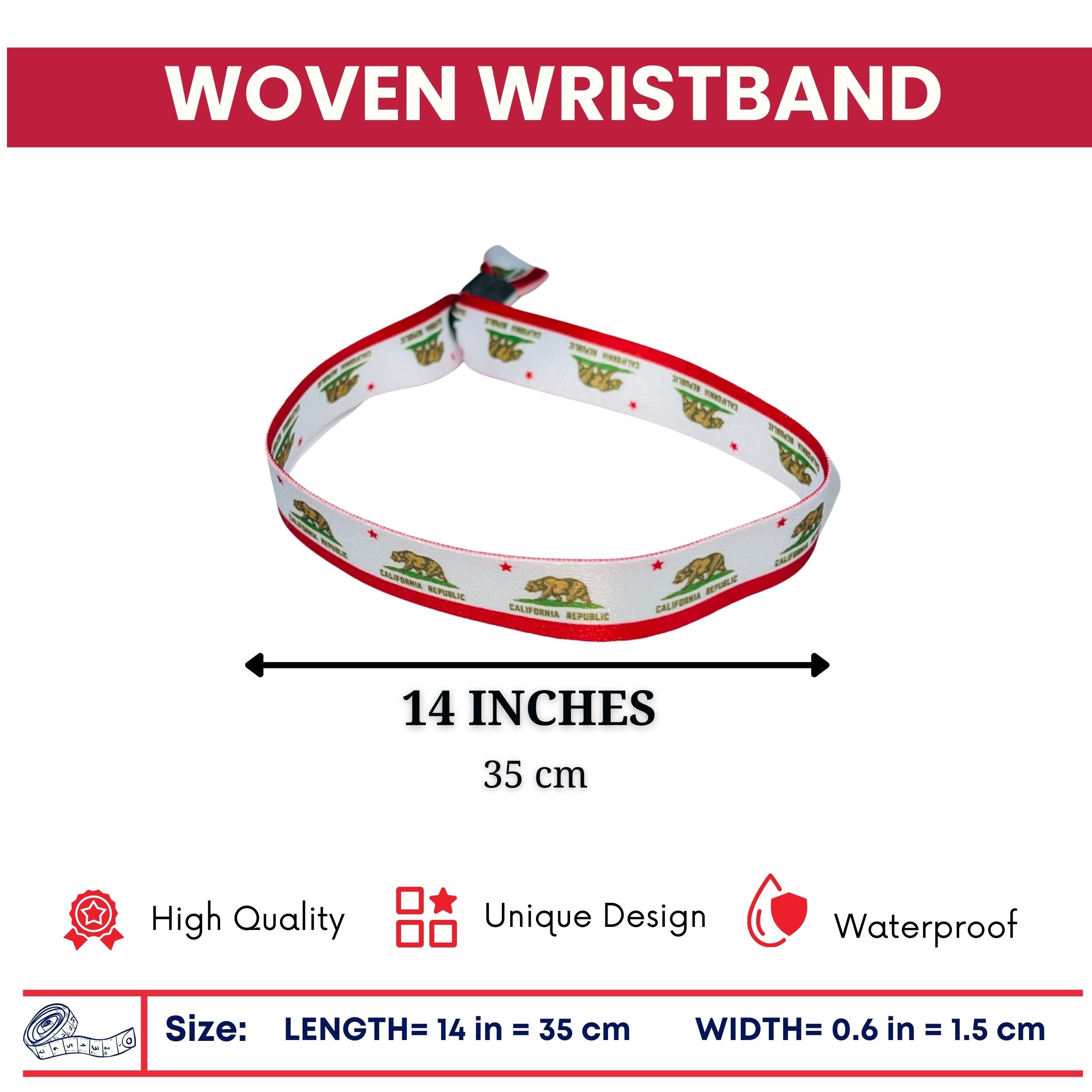 Woven Wristband – State Flag California – USA – P1905