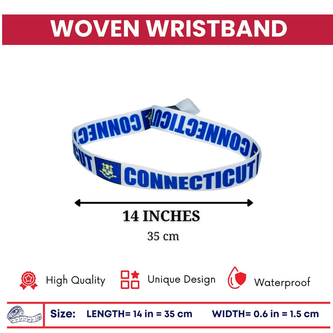 Woven Wristband – State Flag Connecticut – USA – P1910