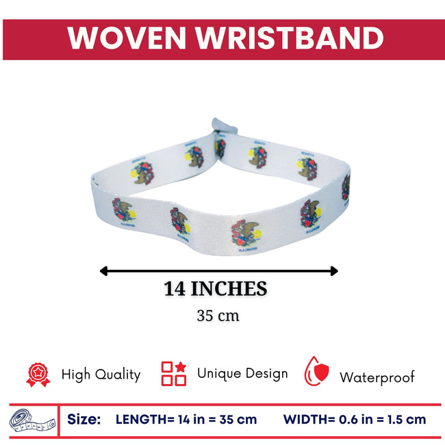 Woven Wristband - State Flag Illinois - USA - P1892