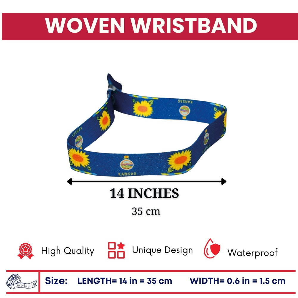 Woven Wristband - State Flag Kansas – USA – P1931