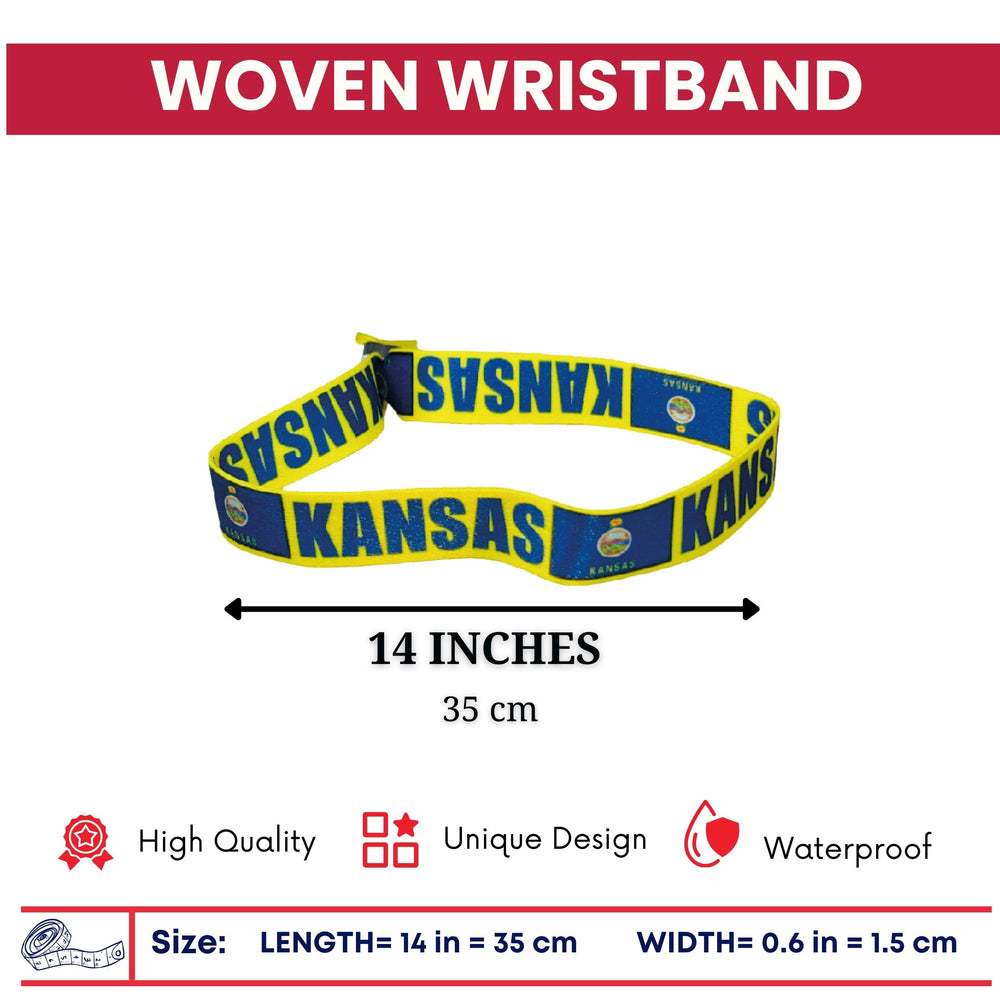 Woven Wristband - State Flag Kansas – USA – P1932