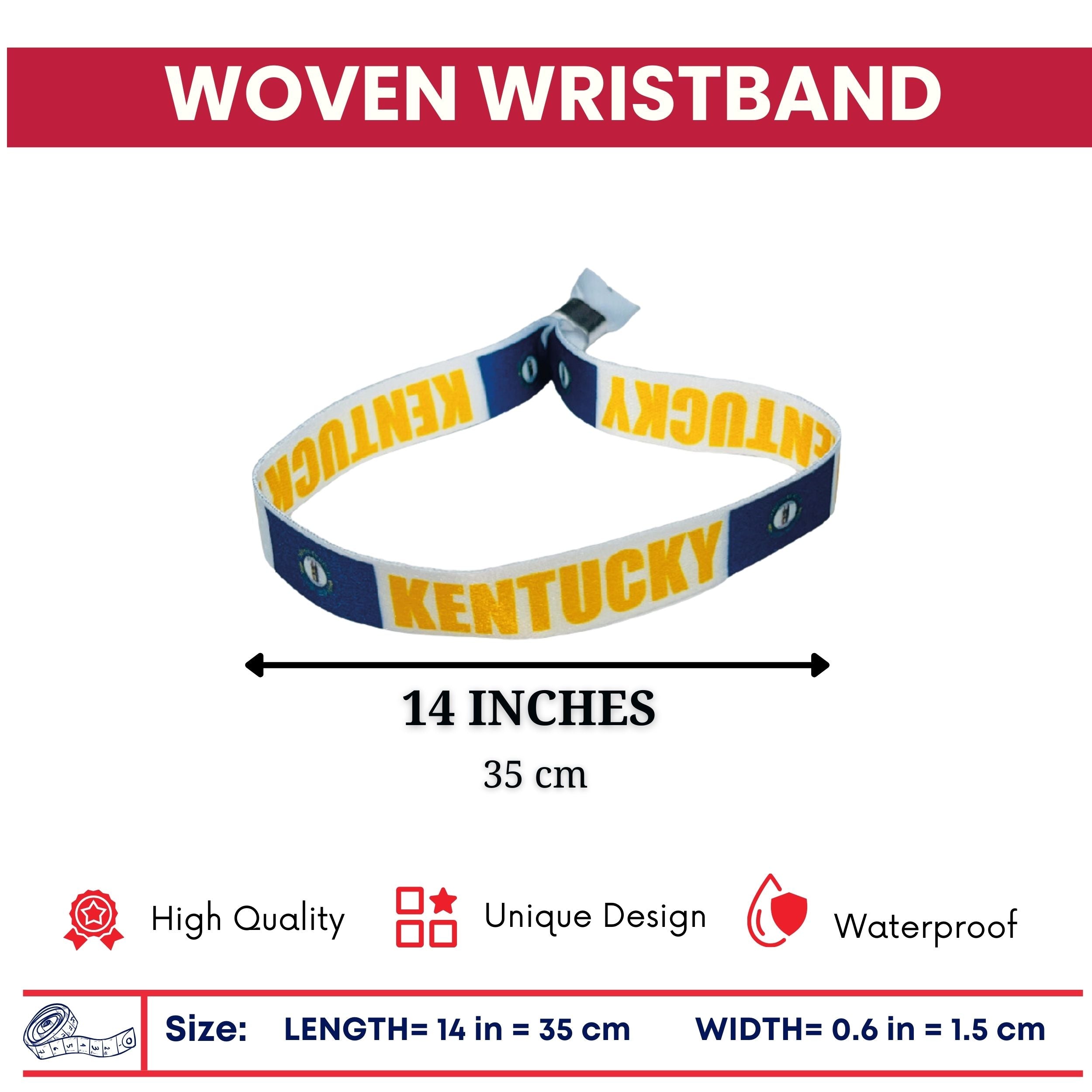 Woven Wristband – State Flag Kentucky – USA – P1901