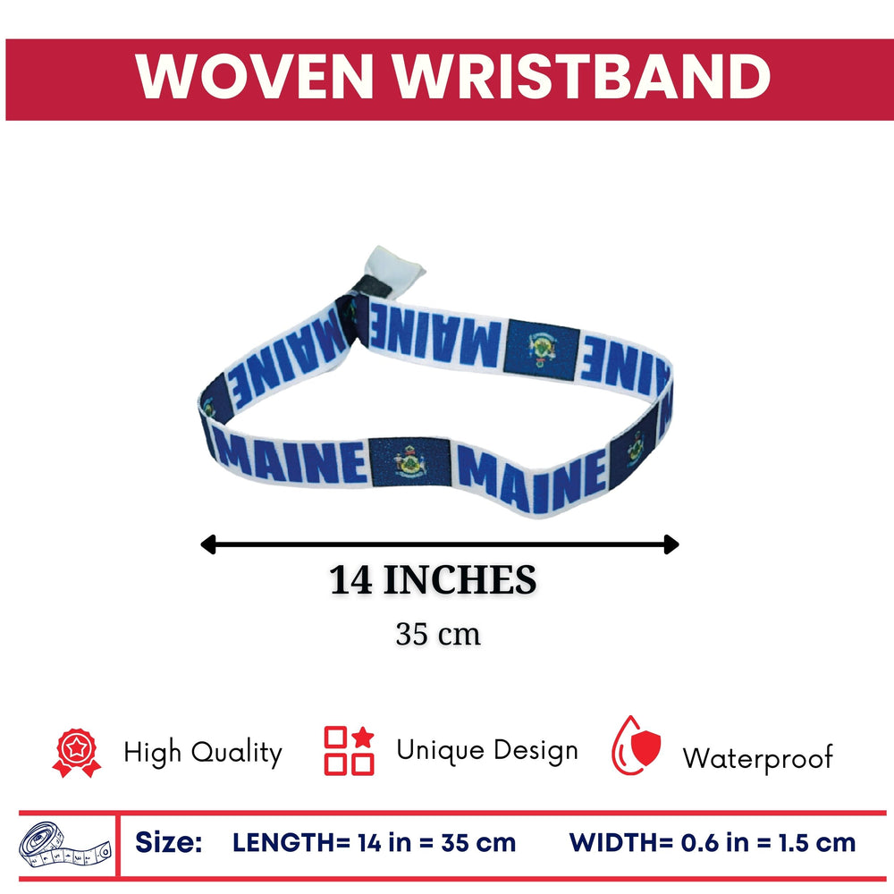 Woven Wristband – State Flag Maine – USA – P1921