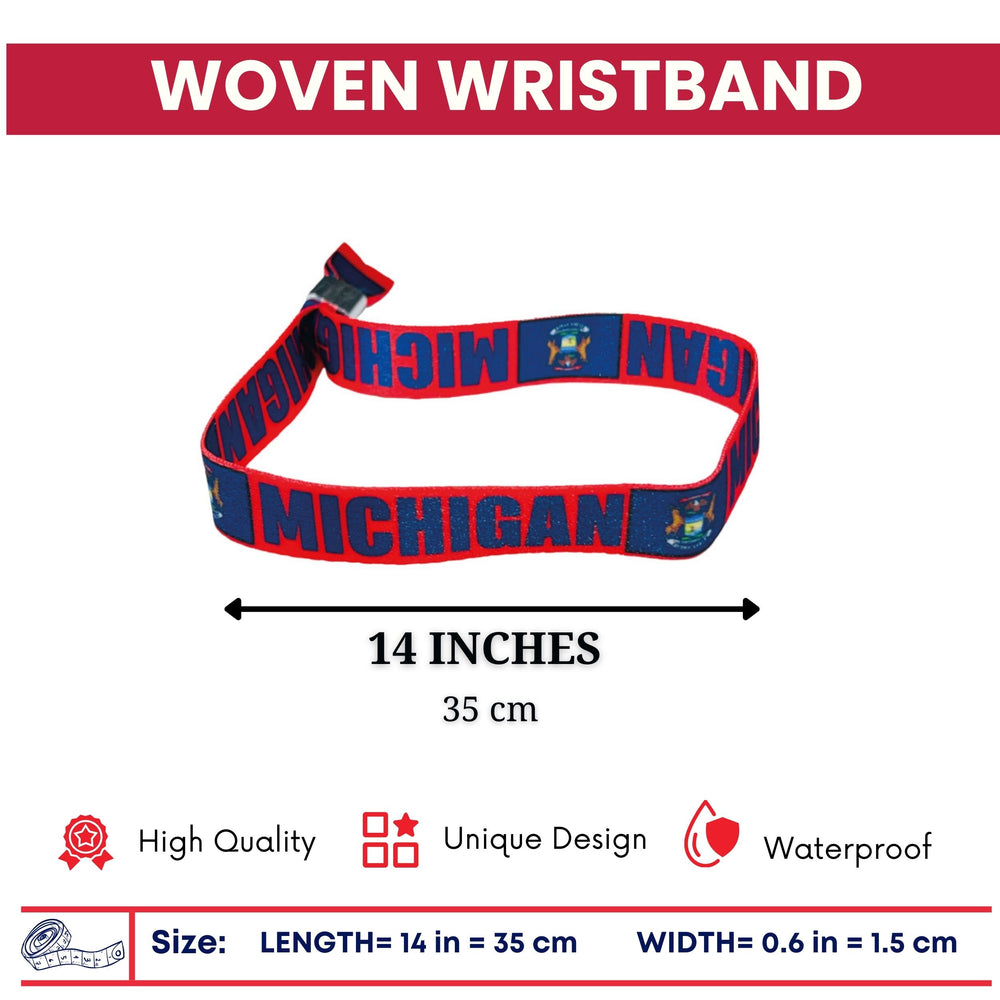 Woven Wristband - State Flag Michigan - USA - P1887