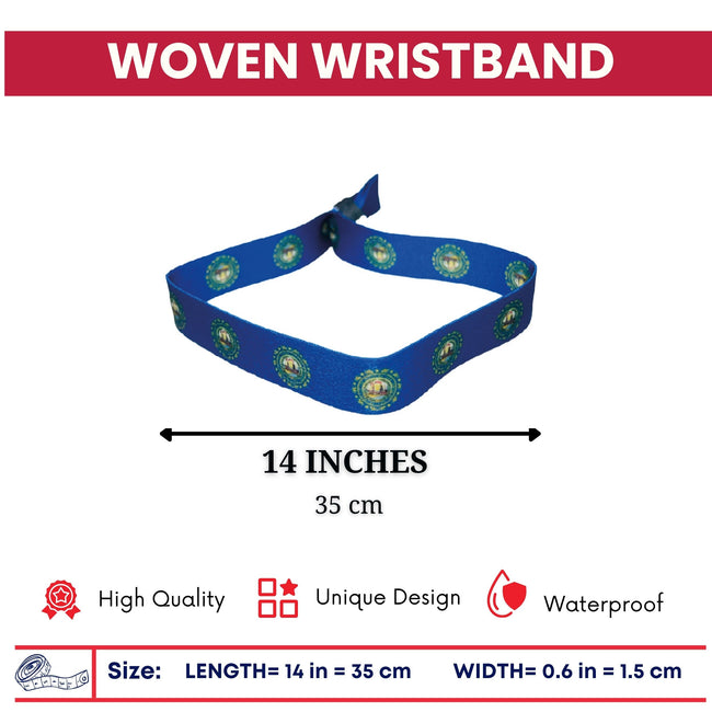 Woven Wristband – State Flag New Hampshire – USA – P1972