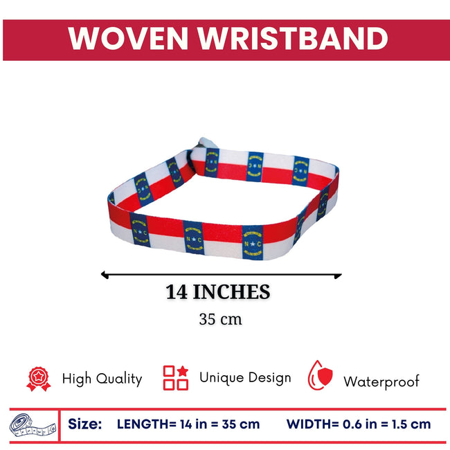 Woven Wristband – State Flag North Carolina – USA – P1966
