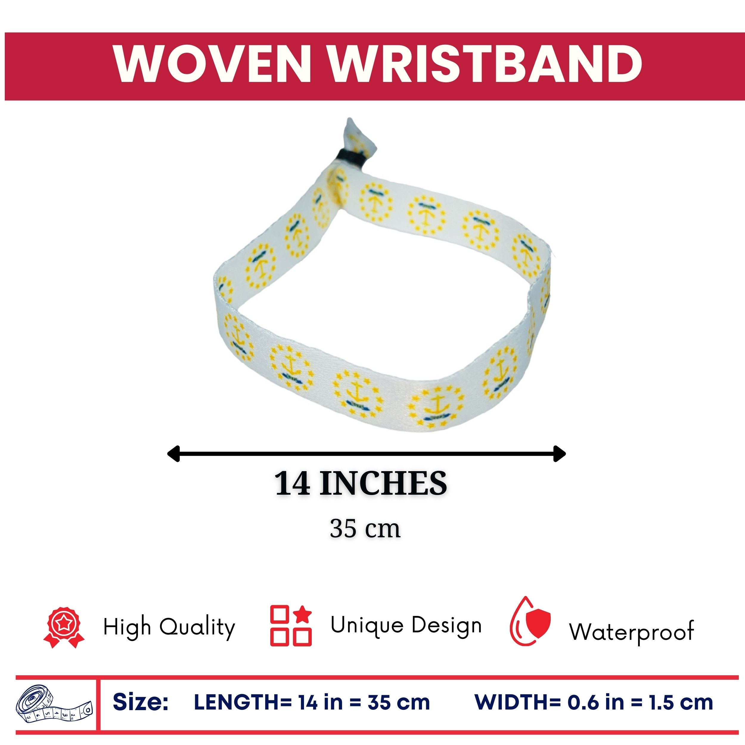 Woven Wristband – State Flag Rhode Island – USA – P1955
