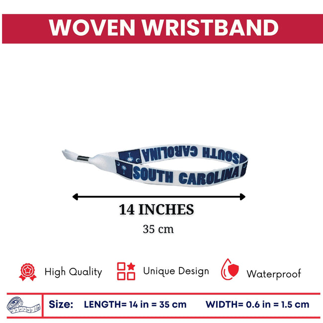 Woven Wristband – State Flag South Carolina – USA – P1954