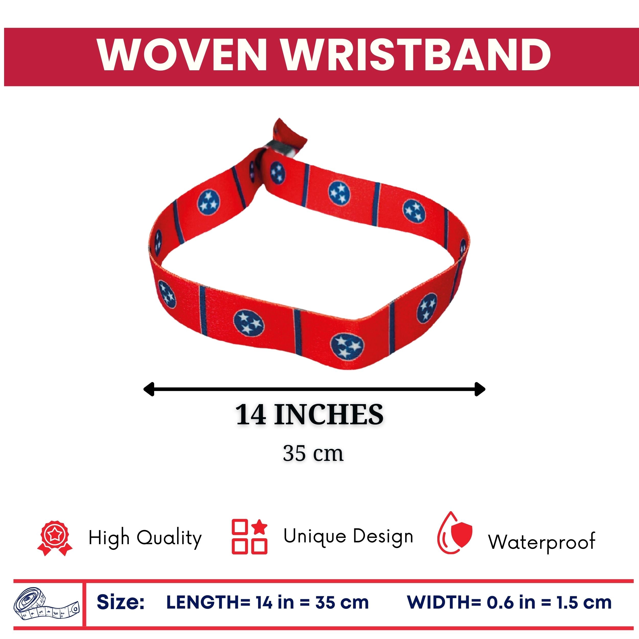 Woven Wristband – State Flag Tennessee – USA – P1949
