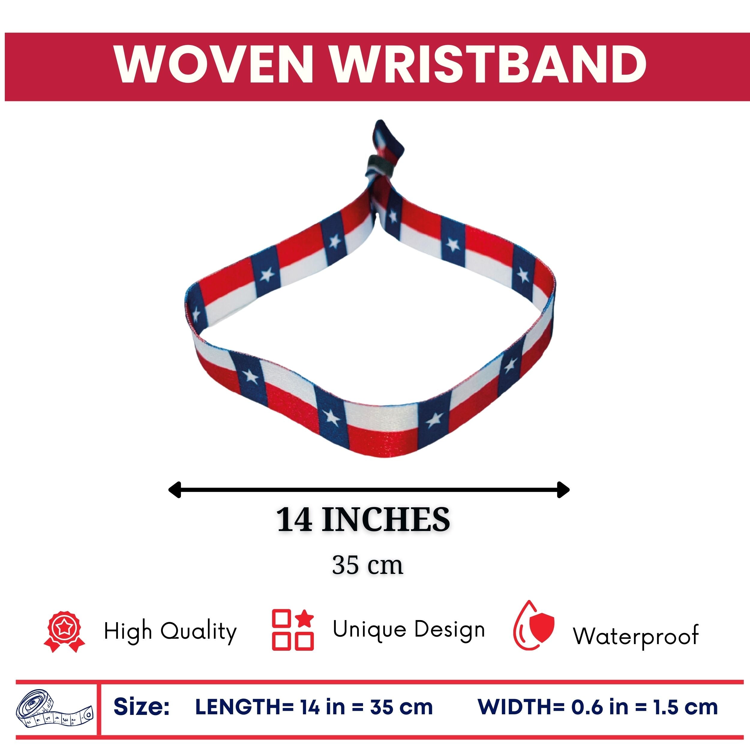 Woven Wristband – State Flag Texas – USA – P1947