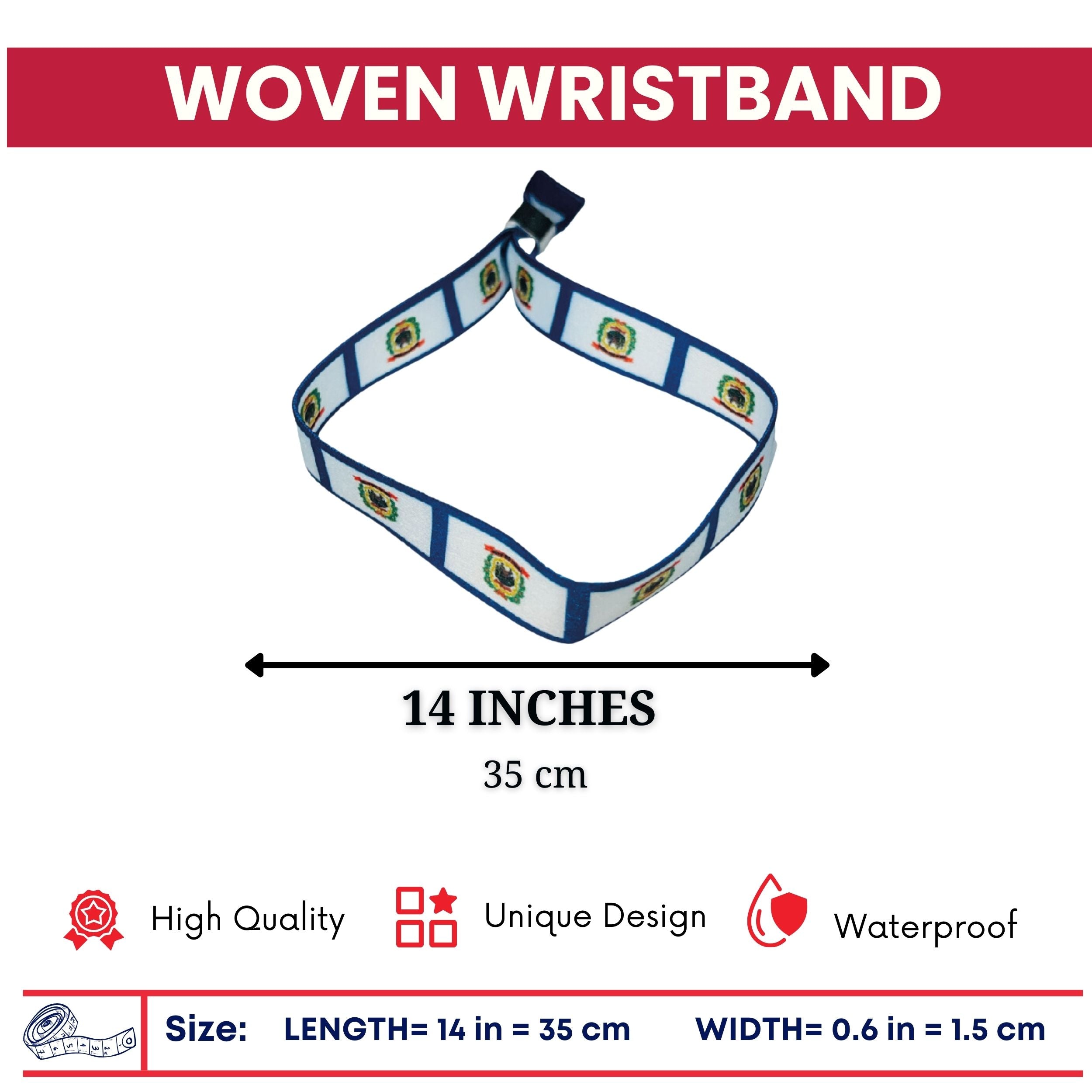 Woven Wristband – State Flag West Virginia – USA – P1937