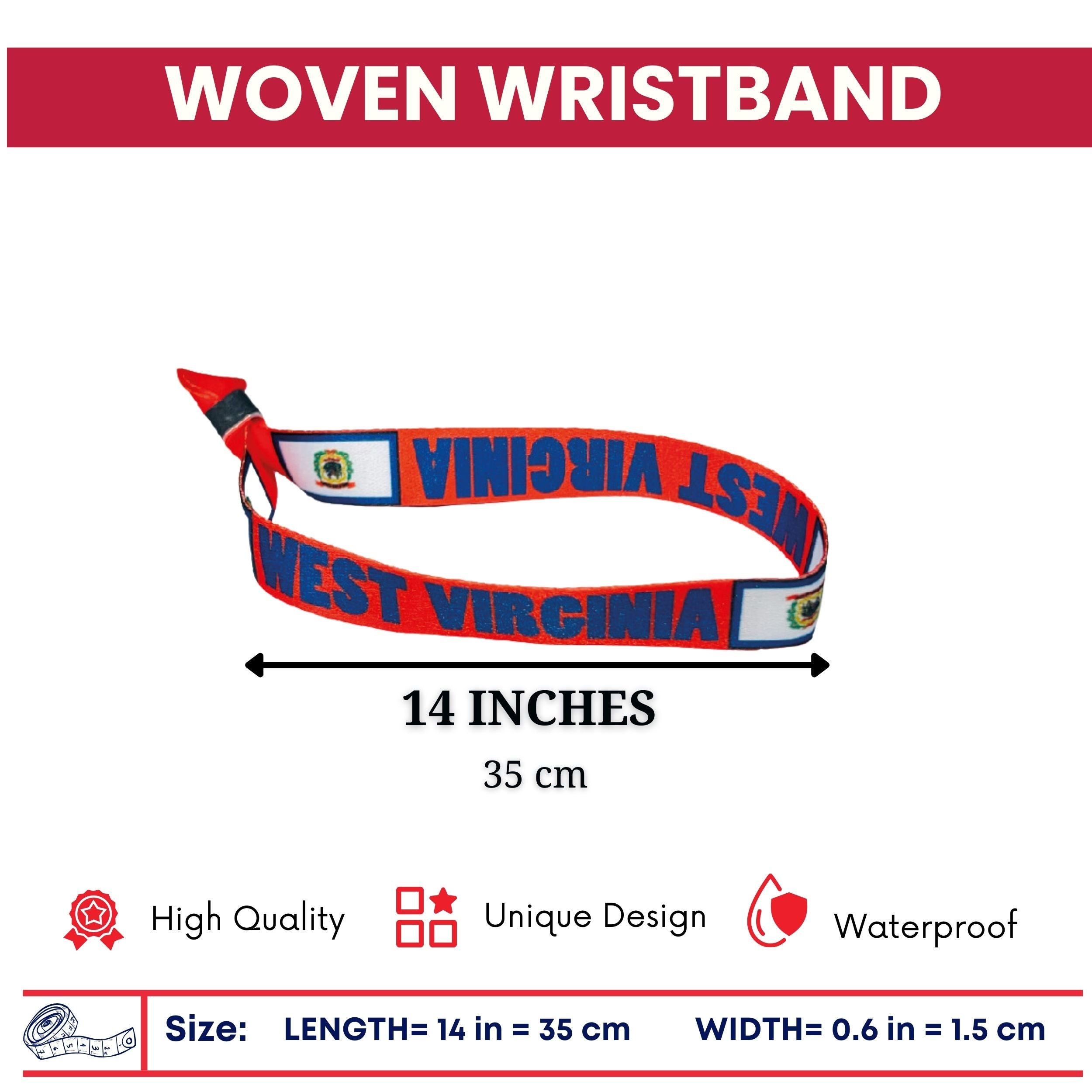 Woven Wristband – State Flag West Virginia – USA – P1938