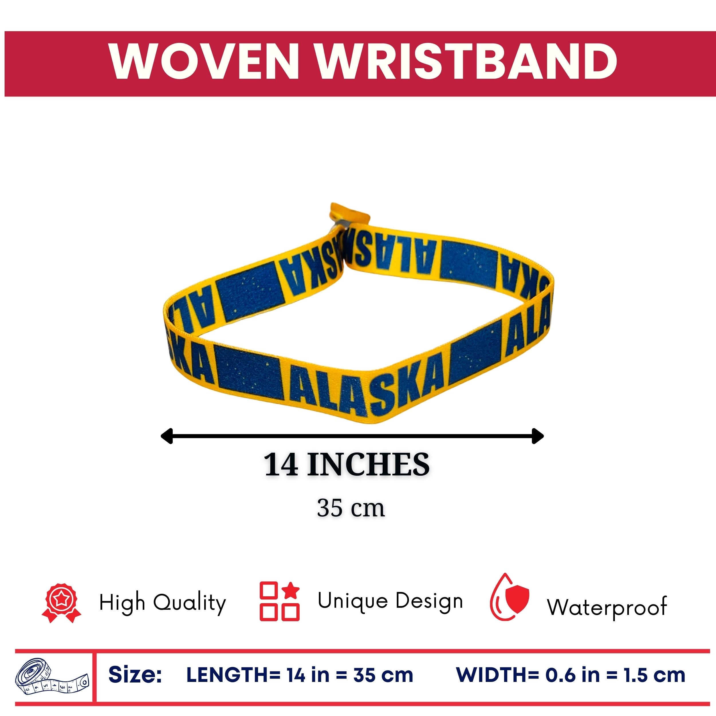 Woven Wristband - State Flag Alaska - USA - P1896