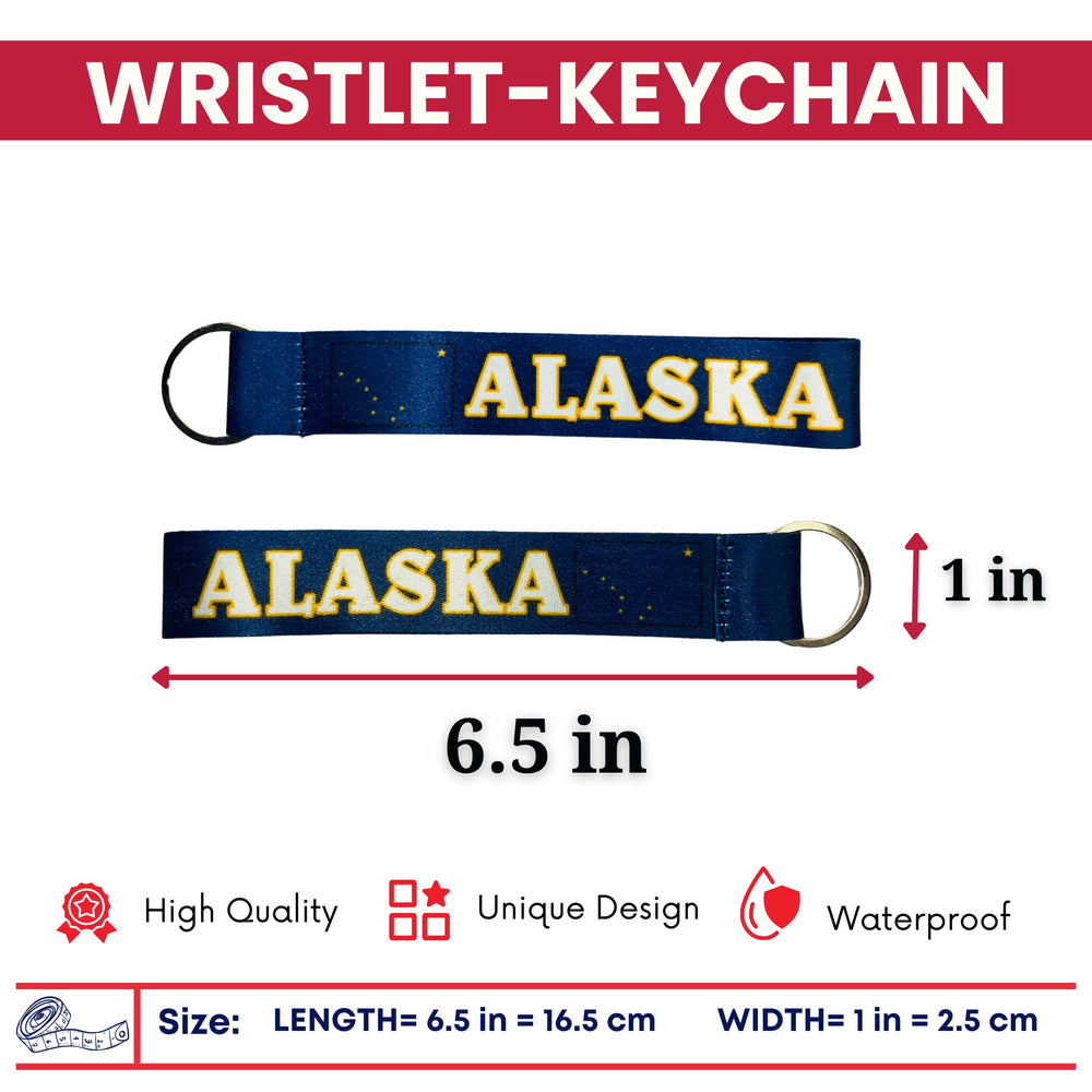 Wristlet Keychain - State Flag Alaska - USA - K060
