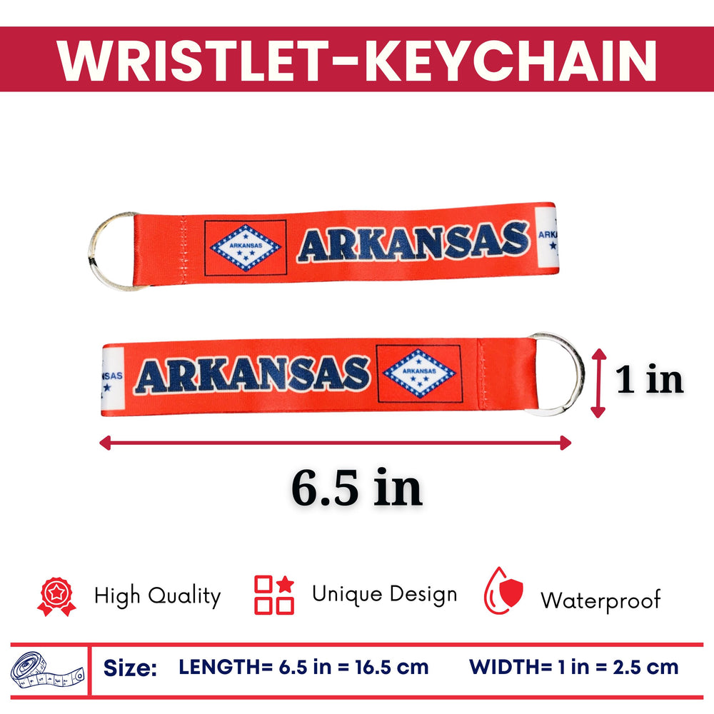 Wristlet Keychain - State Flag Arkansas - USA - K062