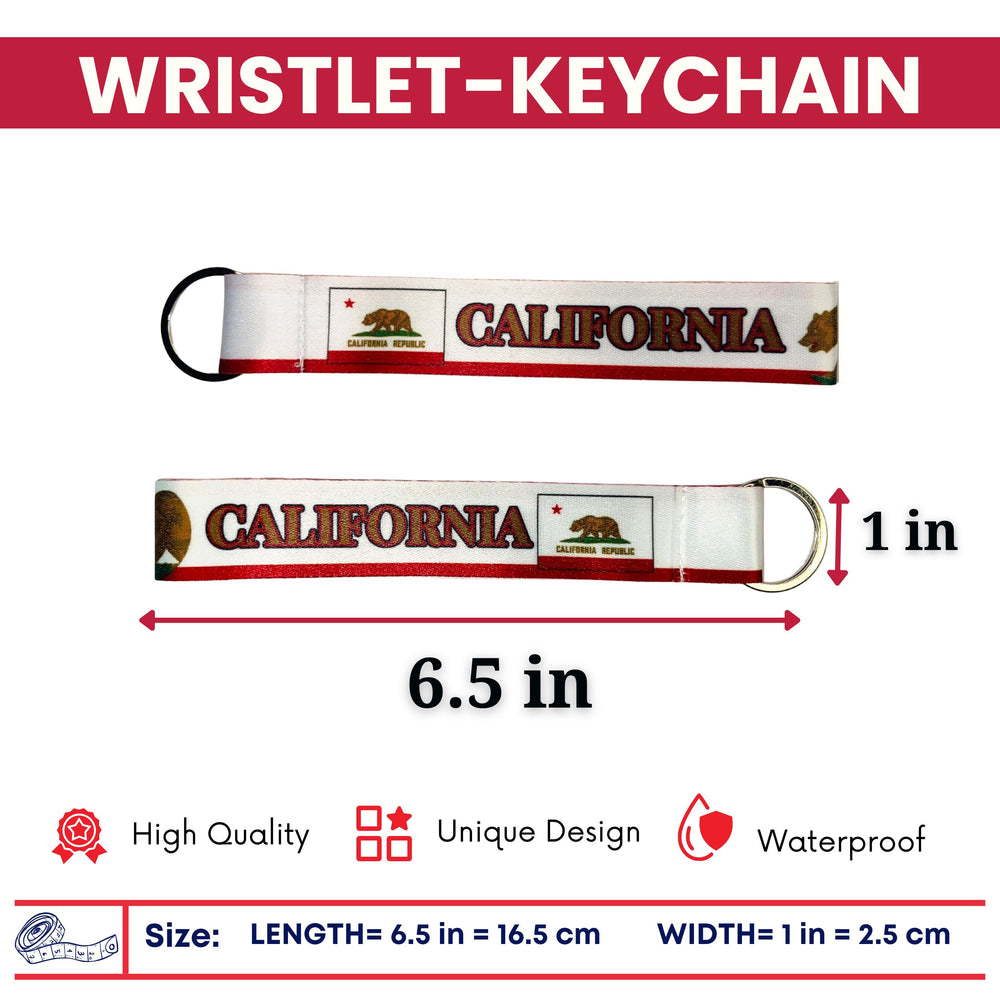 Wristlet Keychain - State Flag California - USA - K064