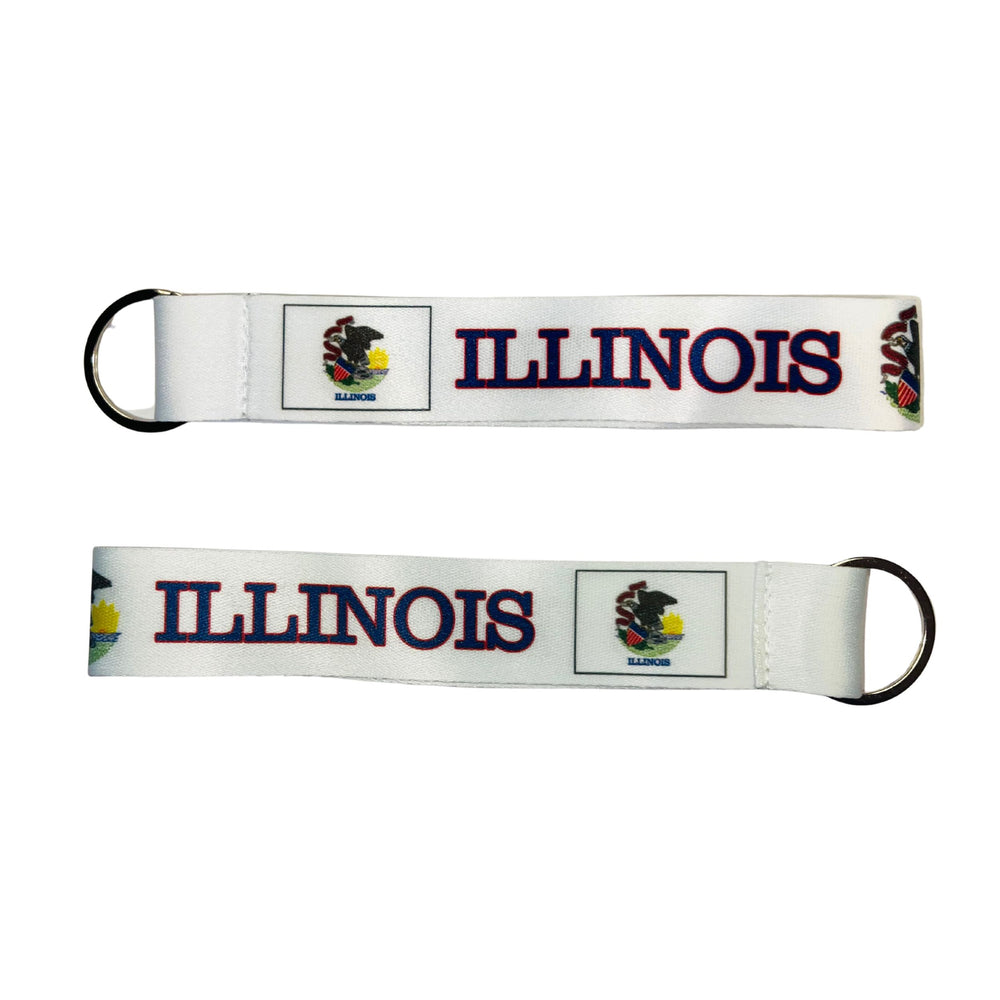 Wristlet Keychain - State Flag Illinois - USA - K072