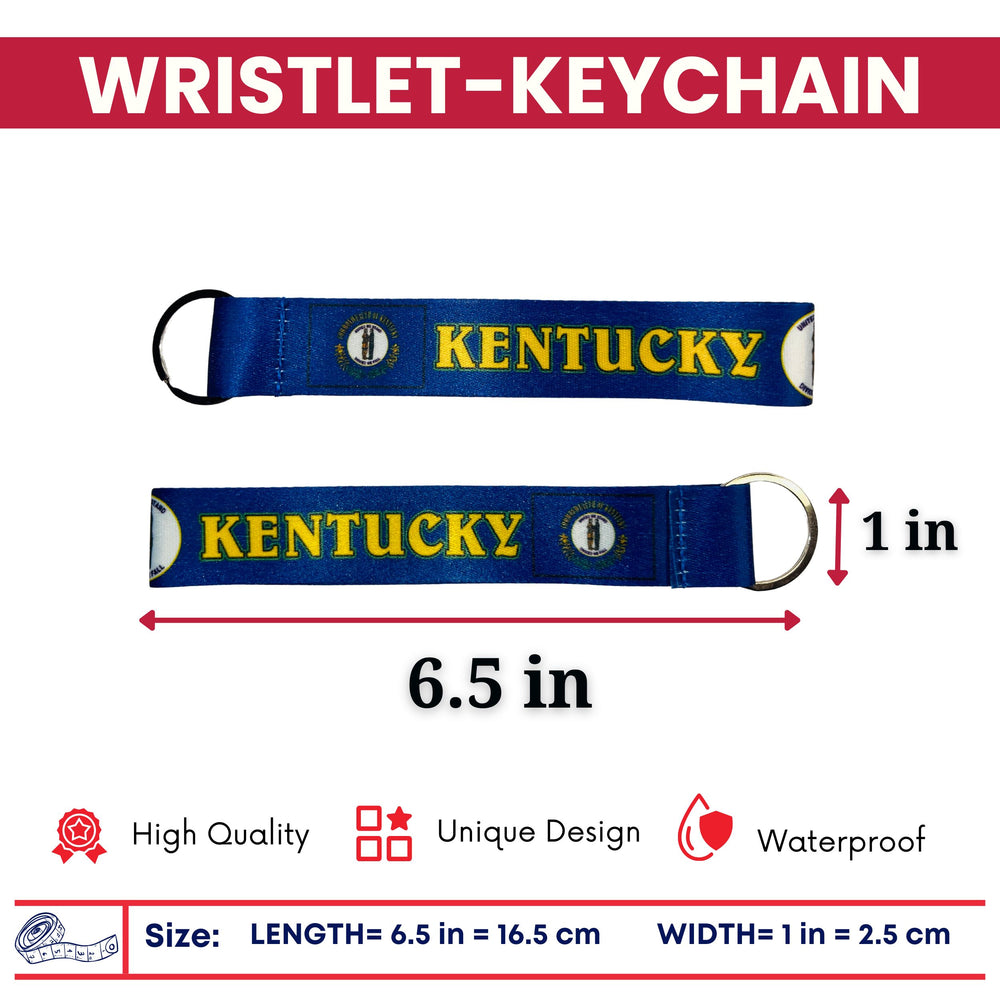 Wristlet Keychain - State Flag Kentucky - USA - K076
