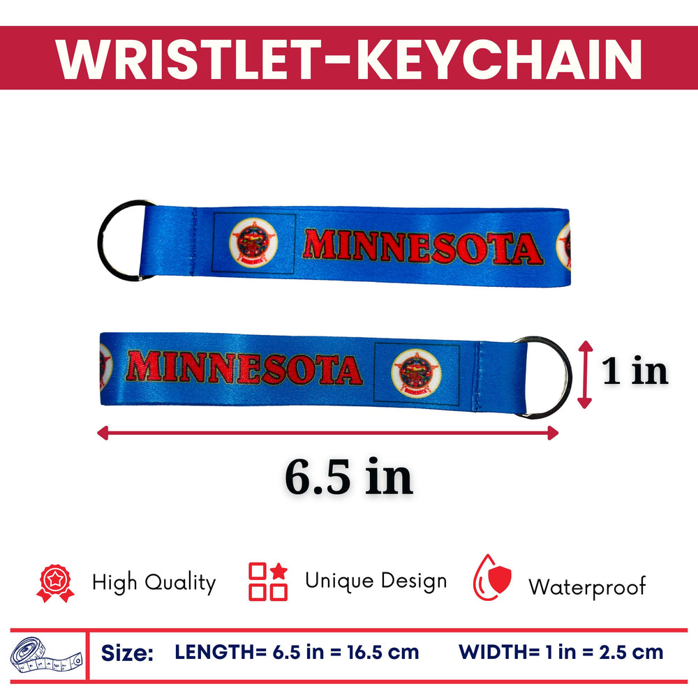 Wristlet Keychain - State Flag Minnesota - USA - K077
