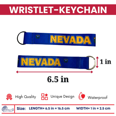 Wristlet Keychain - State Flag Nevada - USA - K083