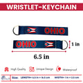 WRISTLET KEYCHAIN - STATE FLAG OHIO - USA K107 |  Flag Keychain for Keys, ID Badge Holder, Phone, and More | Perfect for Badges & ID Holders - WORLDWIDE SOUVENIRS	