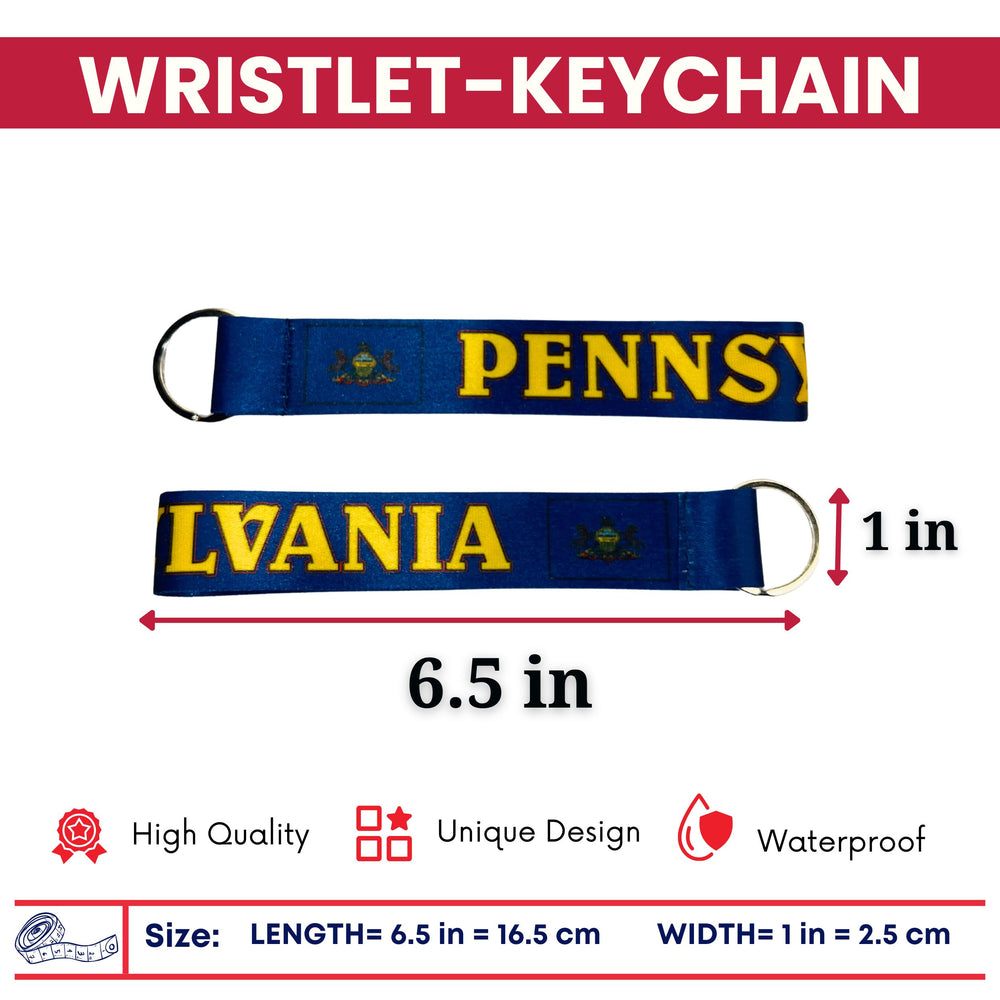 Wristlet Keychain - State Flag Pennsylvania - USA - K092