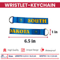 WRISTLET KEYCHAIN - STATE FLAG SOUTH DAKOTA - USA K095 |  Flag Keychain for Keys, ID Badge Holder, Phone, and More | Perfect for Badges & ID Holders - WORLDWIDE SOUVENIRS	