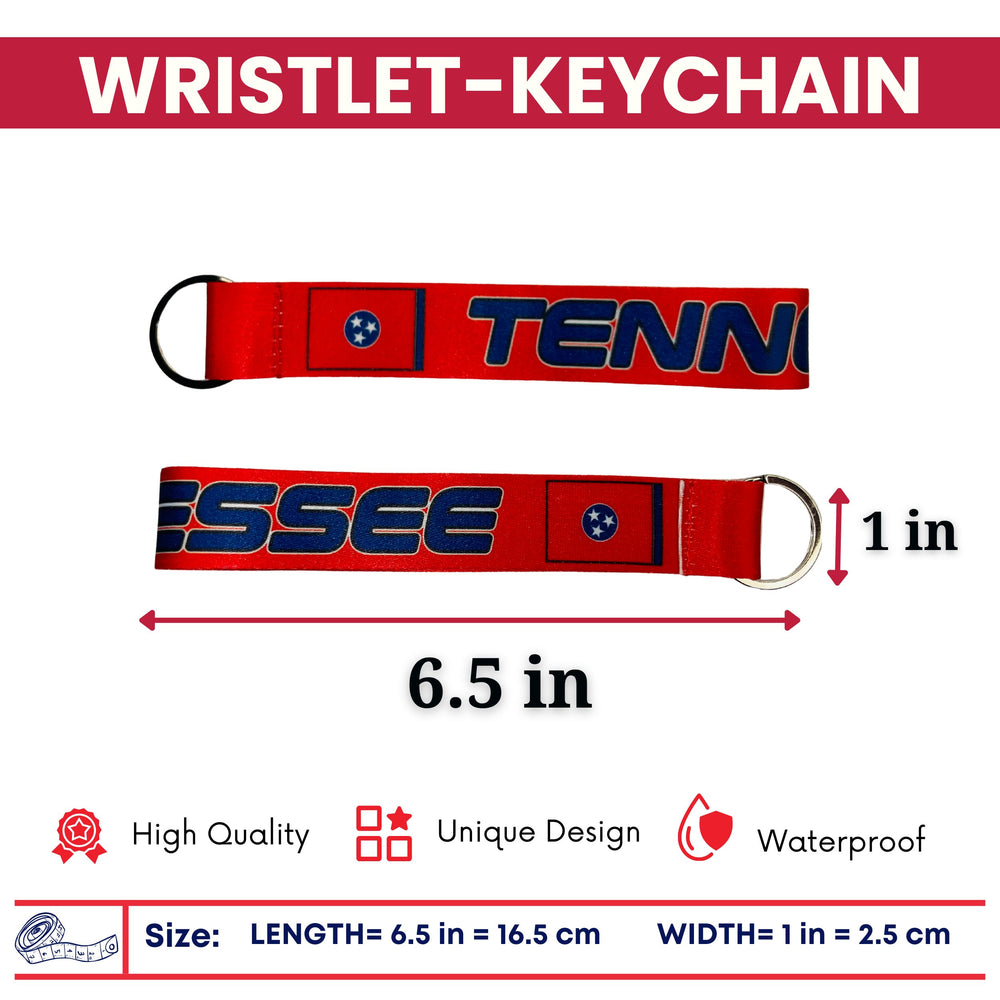 Wristlet Keychain - State Flag Tennessee - USA - K097
