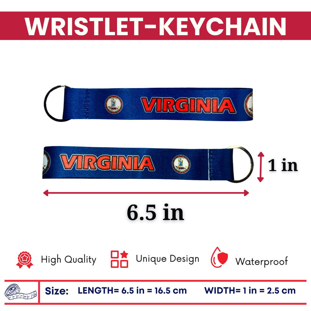 Wristlet Keychain - State Flag Virginia - USA - K100