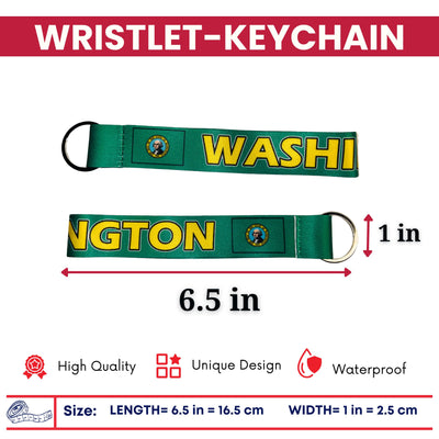 Wristlet Keychain - State Flag Washington - USA - K101