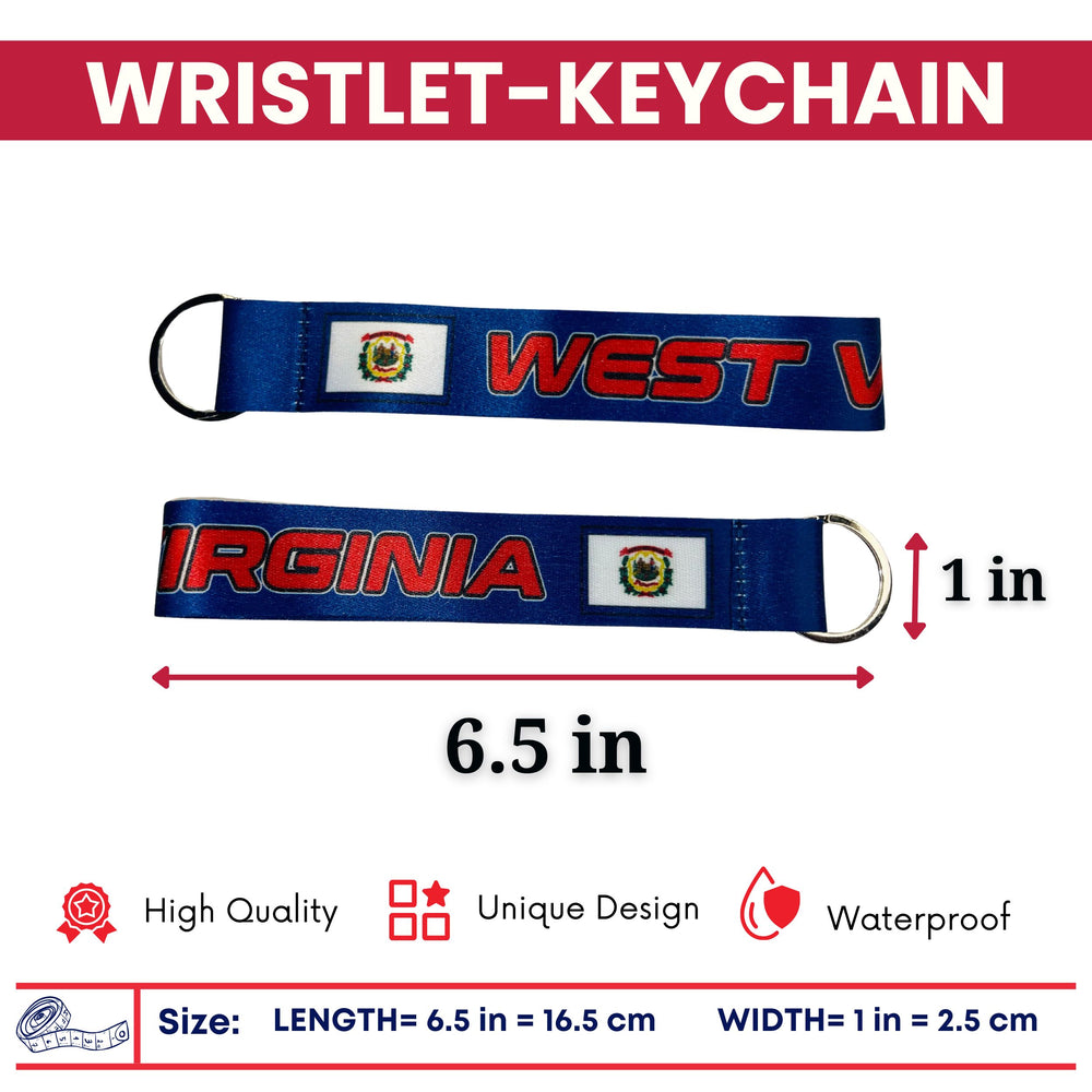 Wristlet Keychain - State Flag West Virginia - USA - K102
