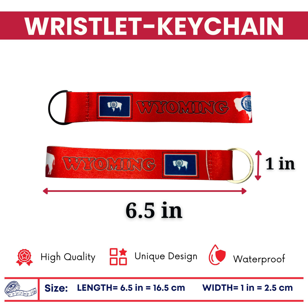 Wristlet Keychain - State Flag Wyoming - USA - K104
