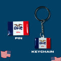 Iowa flag, Enamel pin, Flag Keychain, Adorable Collections State Flags, United States Emblem Flags, Keychains, Cute pins, Limited Edition - WORLDWIDE SOUVENIRS	