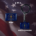 Indiana flag, Enamel pin, Flag Keychain, Adorable Collections State Flags, United States Flags, Keychains, Cute pins, Limited Edition - WORLDWIDE SOUVENIRS	