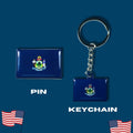 Maine flag, Enamel pin, Flag Keychain, Adorable Collections State Flags, United States Emblem Flags, Keychains, Cute pins, Limited Edition - WORLDWIDE SOUVENIRS	