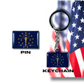 Indiana flag, Enamel pin, Flag Keychain, Adorable Collections State Flags, United States Flags, Keychains, Cute pins, Limited Edition - WORLDWIDE SOUVENIRS	