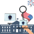 Massachusetts flag, Enamel pin, Flag Keychain, Adorable Collections State Flags, United States Flags, Keychains, Cute pins, Limited Edition - WORLDWIDE SOUVENIRS	