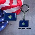 Maine flag, Enamel pin, Flag Keychain, Adorable Collections State Flags, United States Emblem Flags, Keychains, Cute pins, Limited Edition - WORLDWIDE SOUVENIRS	